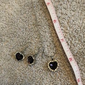 Purple Hearts set earrings necklace